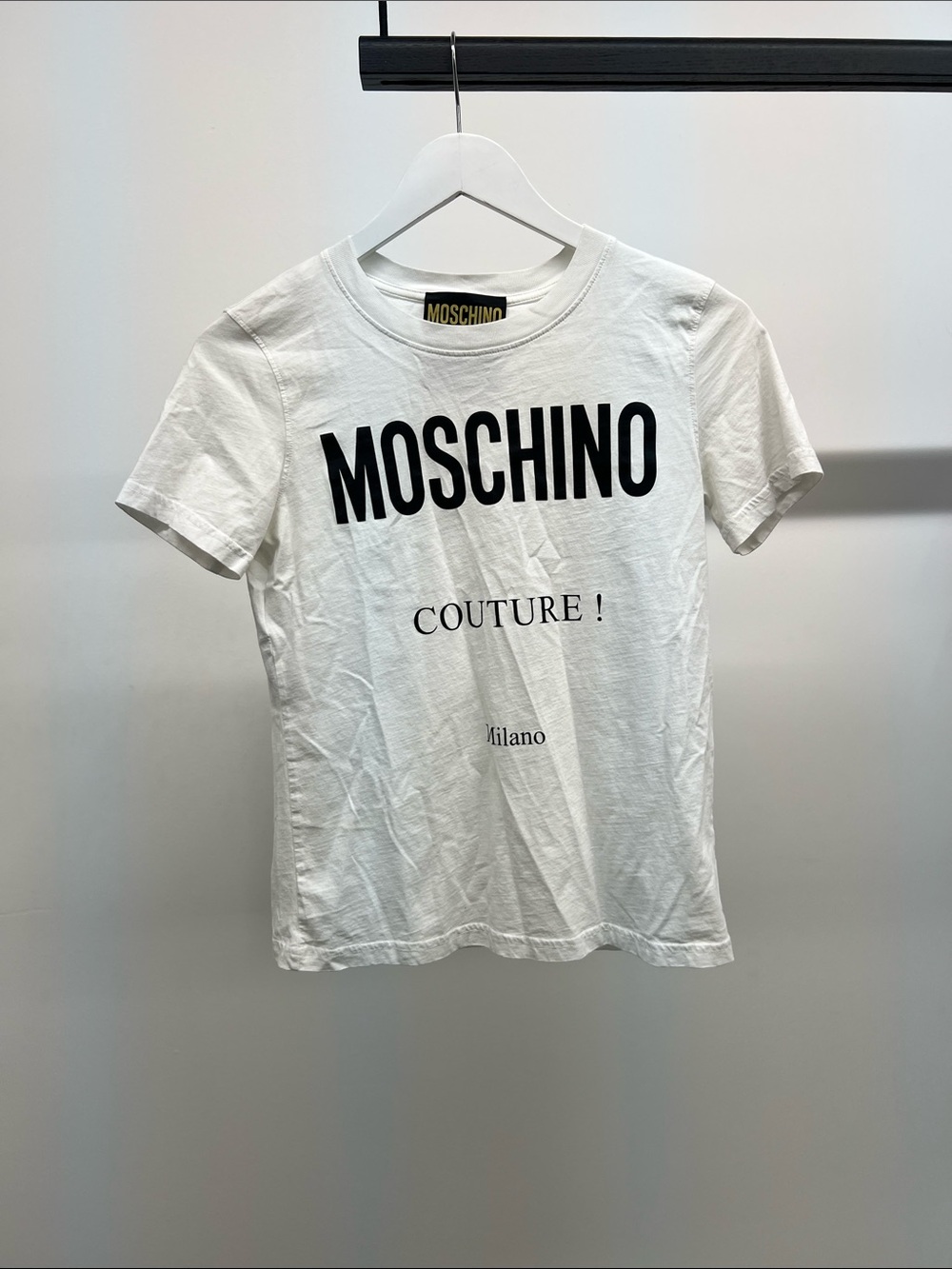 Moschino White T-Shirt with Black Logo Print